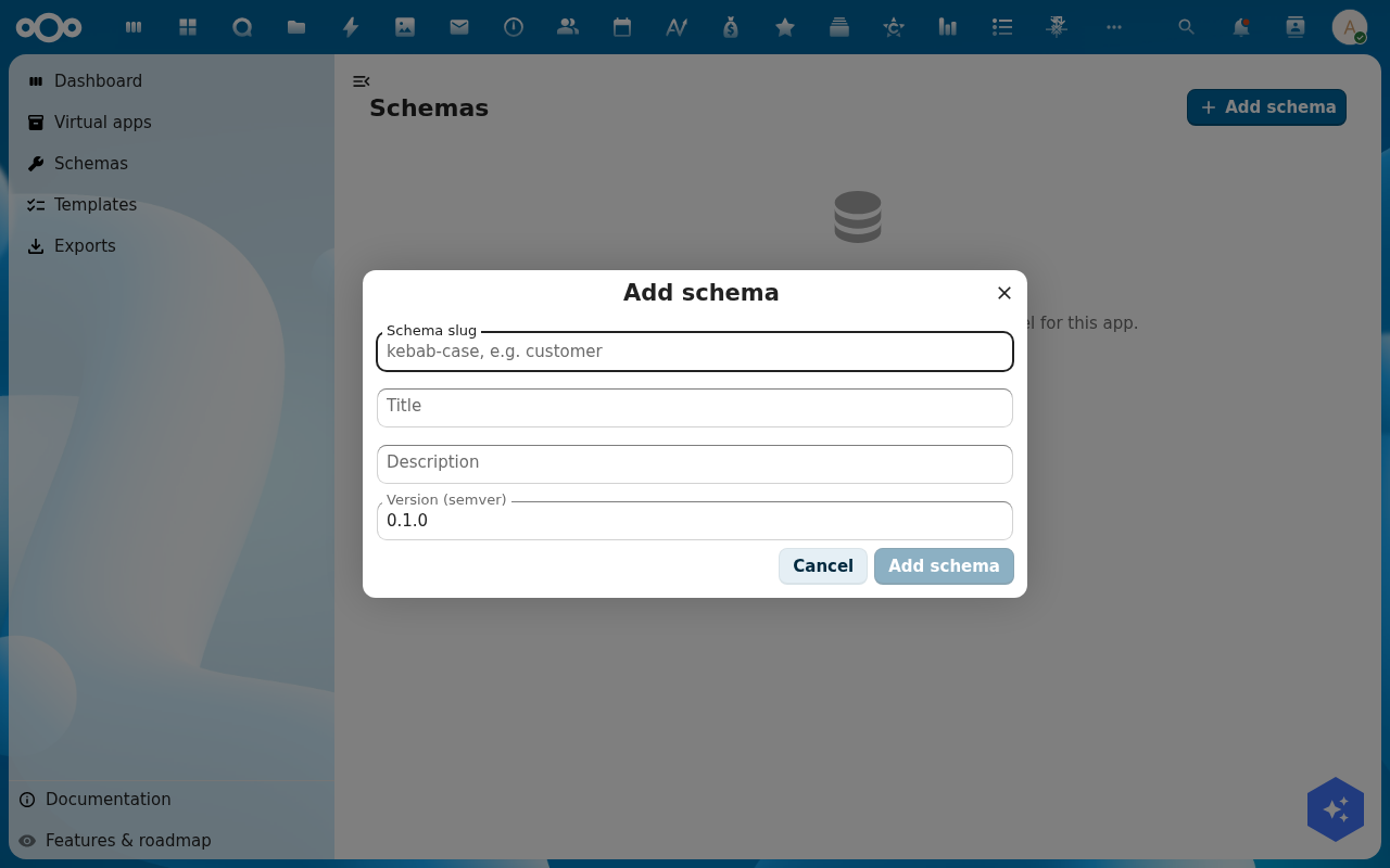 Add property dialog