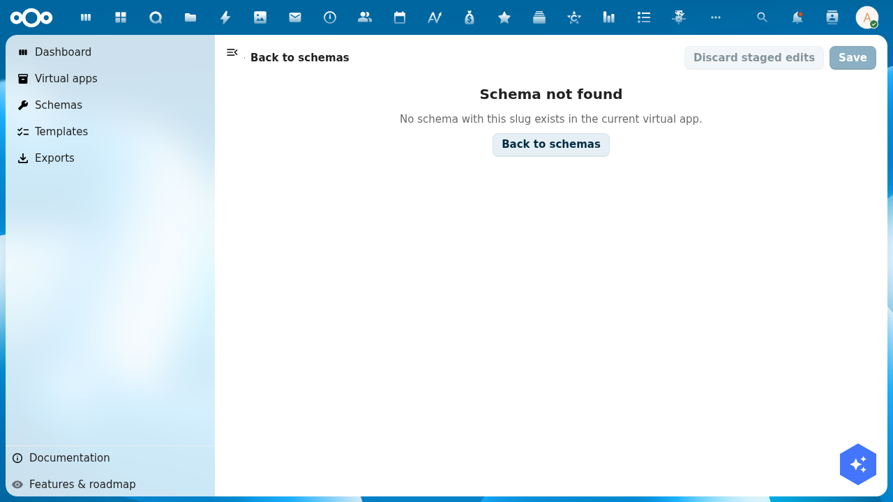 Schema not found error